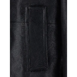 Peacoat with Ecoleather and Notched Revers Black Woman