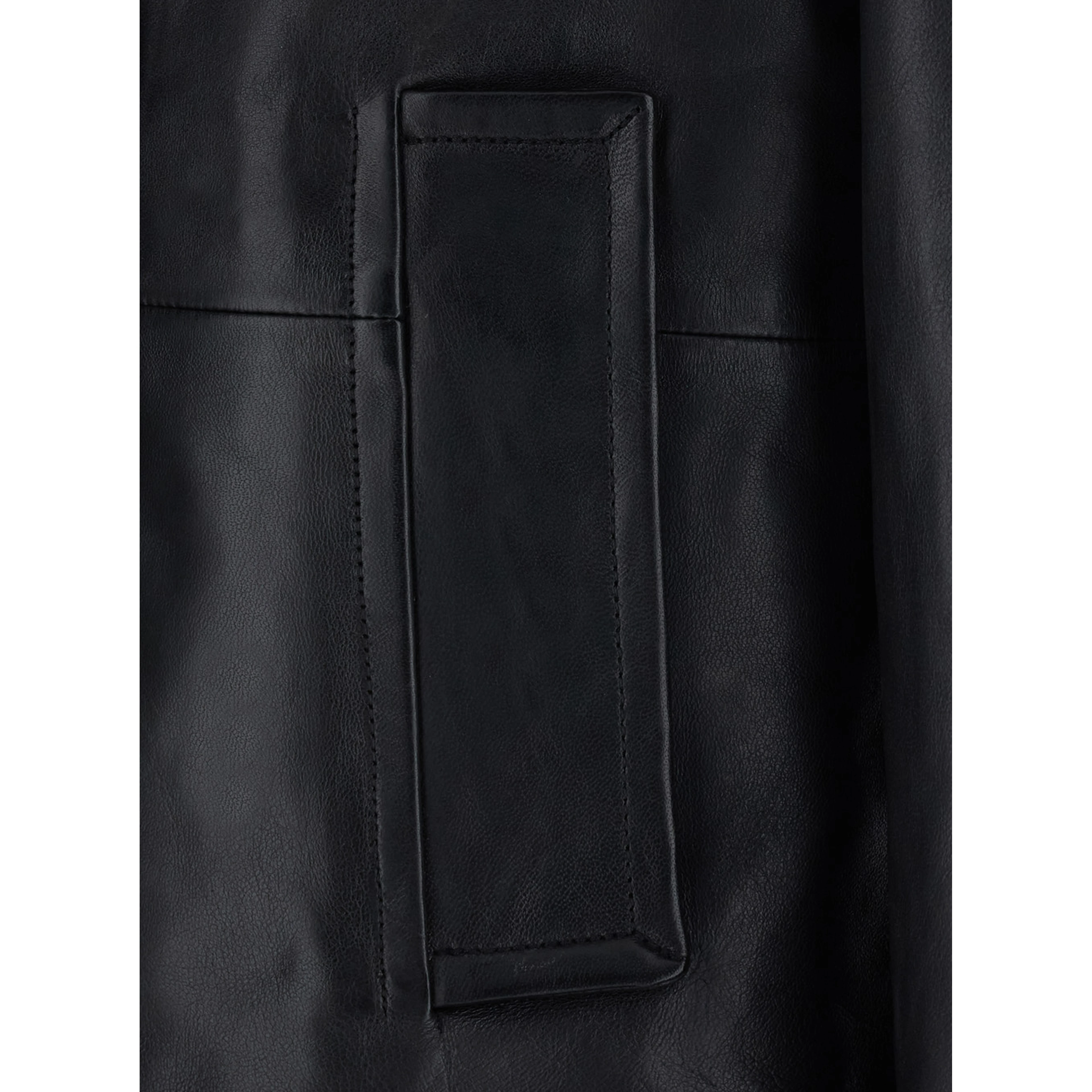 Peacoat with Ecoleather and Notched Revers Black Woman