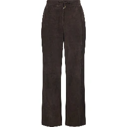 Mens brown lamb suede trousers