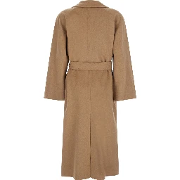 MAX MARA Beige Womens Coat in Fabric