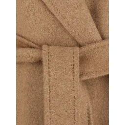 MAX MARA Beige Womens Coat in Fabric