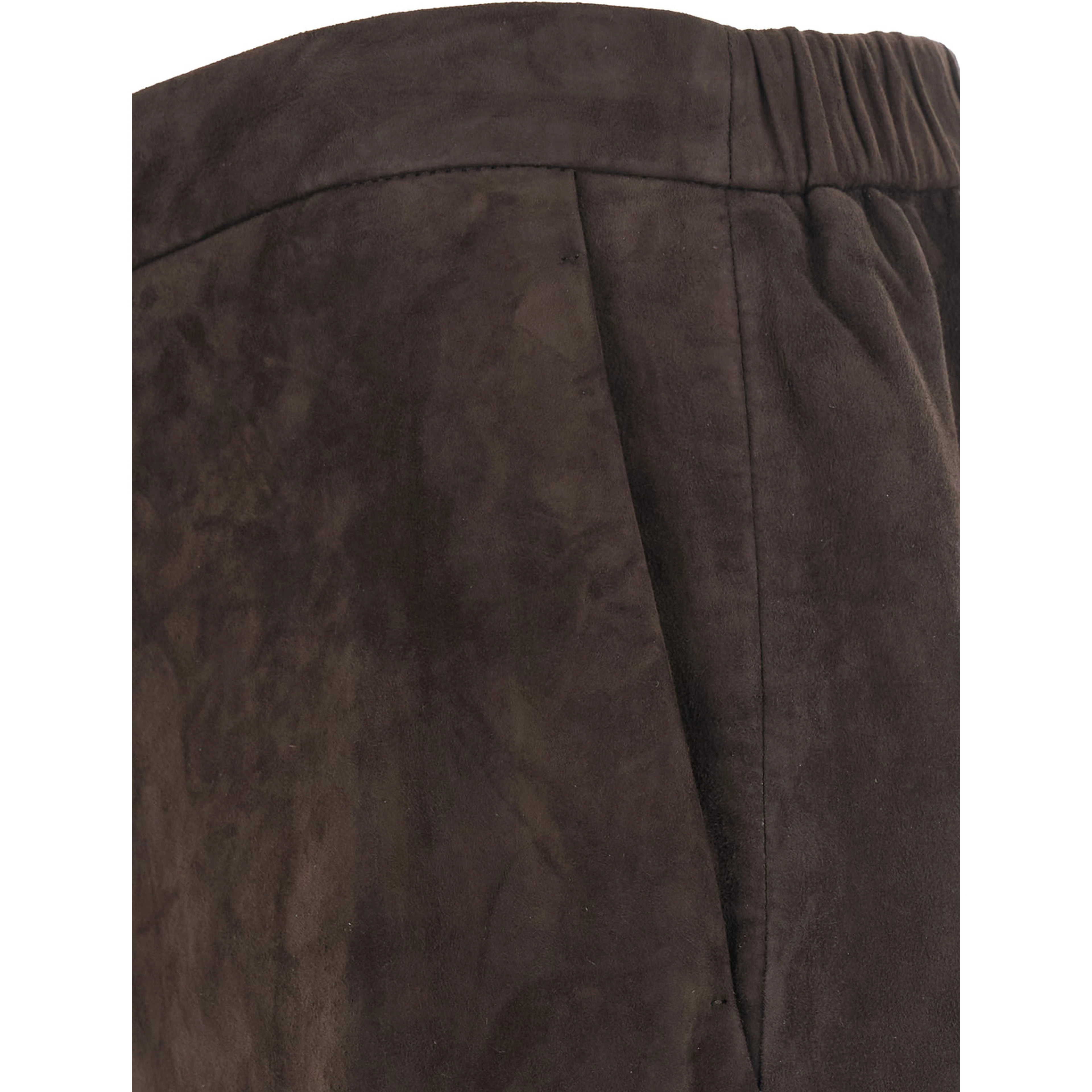 Mens brown lamb suede trousers