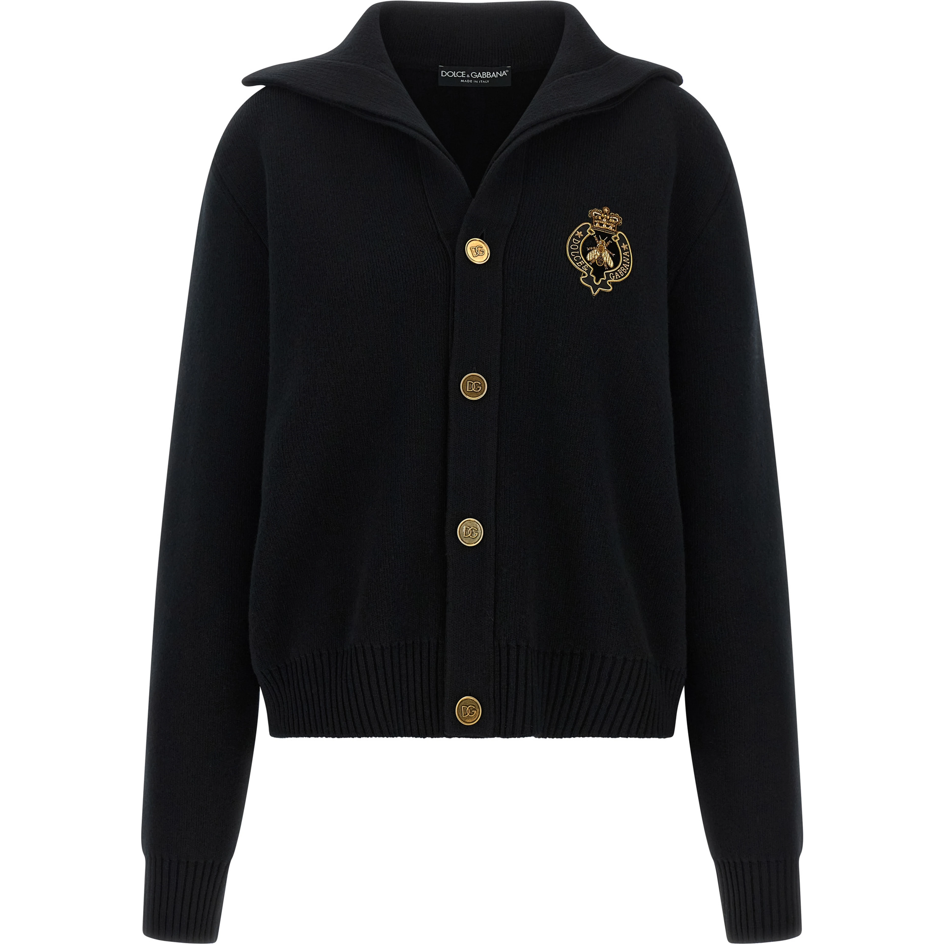 Black Virgin Wool Cardigan