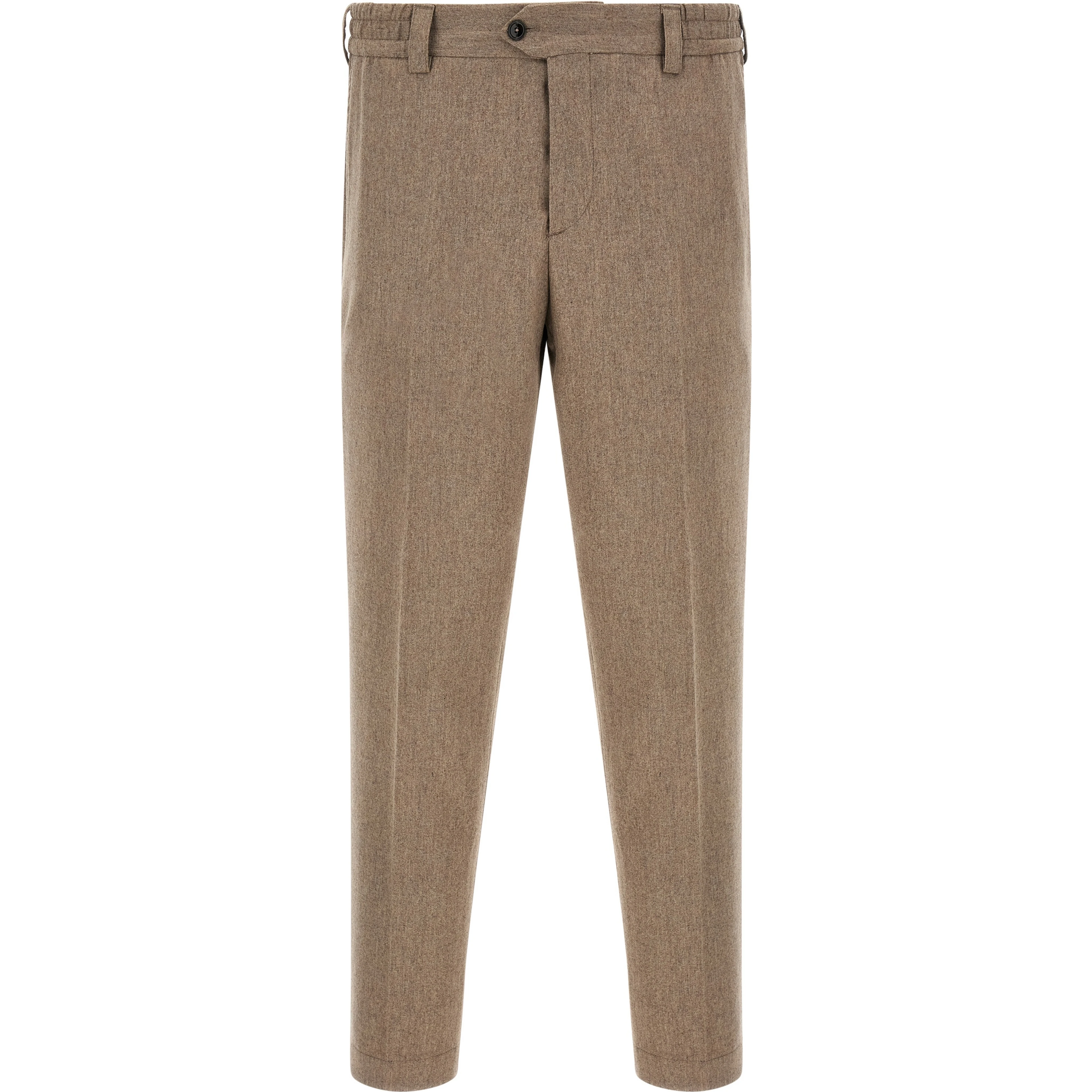 Beige Virgin Wool Casual Pants