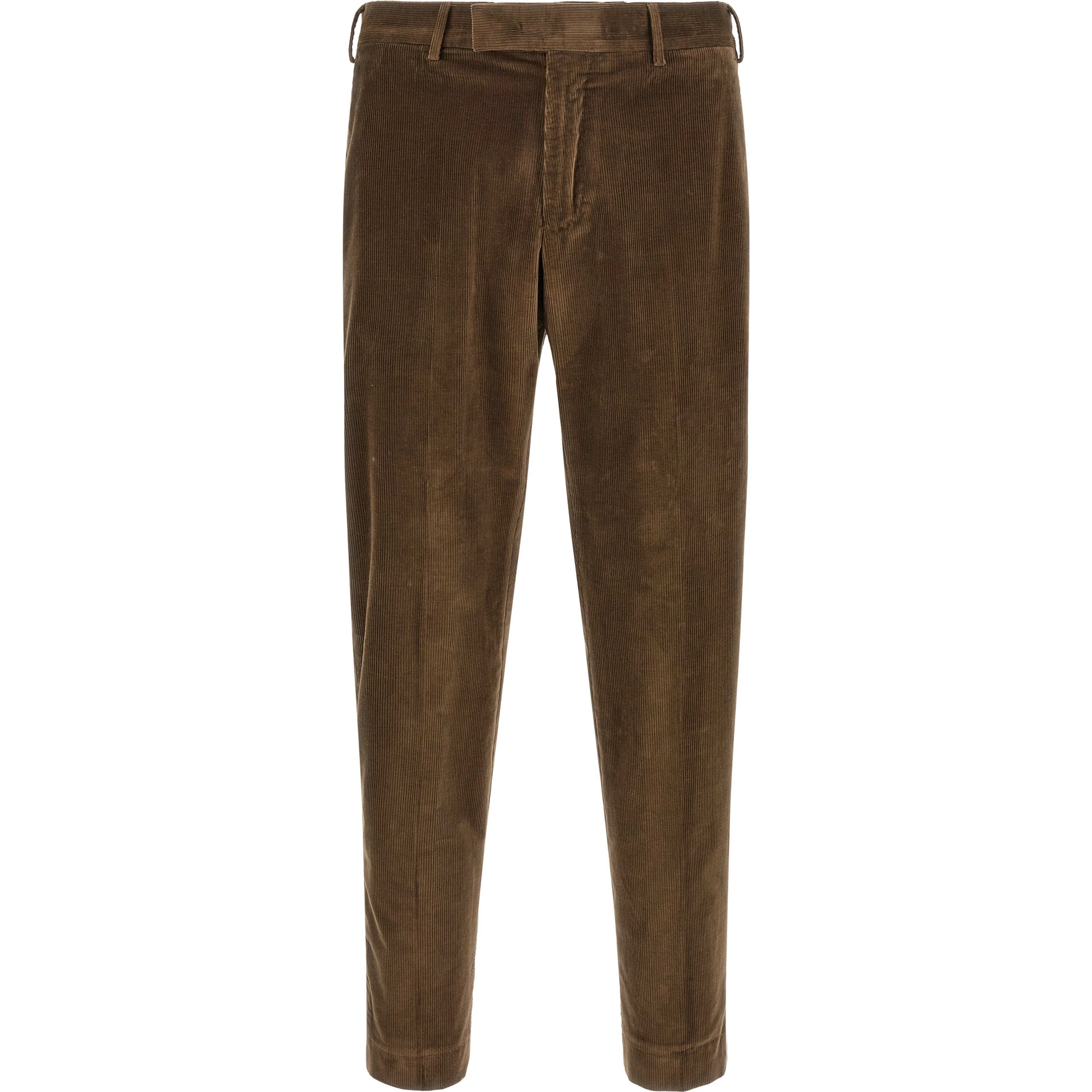 Brown Cotton Casual Pants