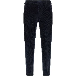 Blue Cotton Casual Pants