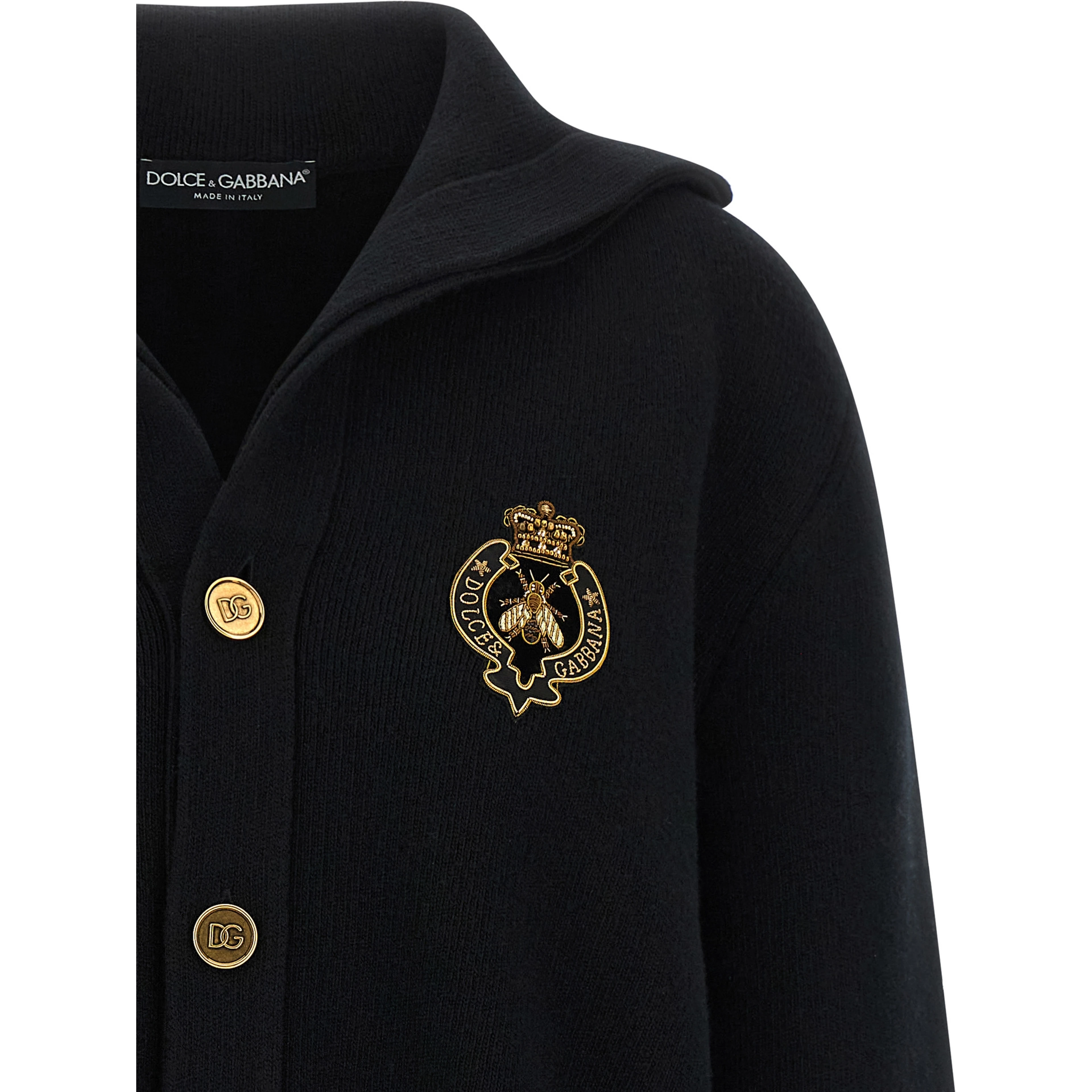 Black Virgin Wool Cardigan