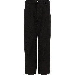 Black Cotton Relaxed Fit Jeans