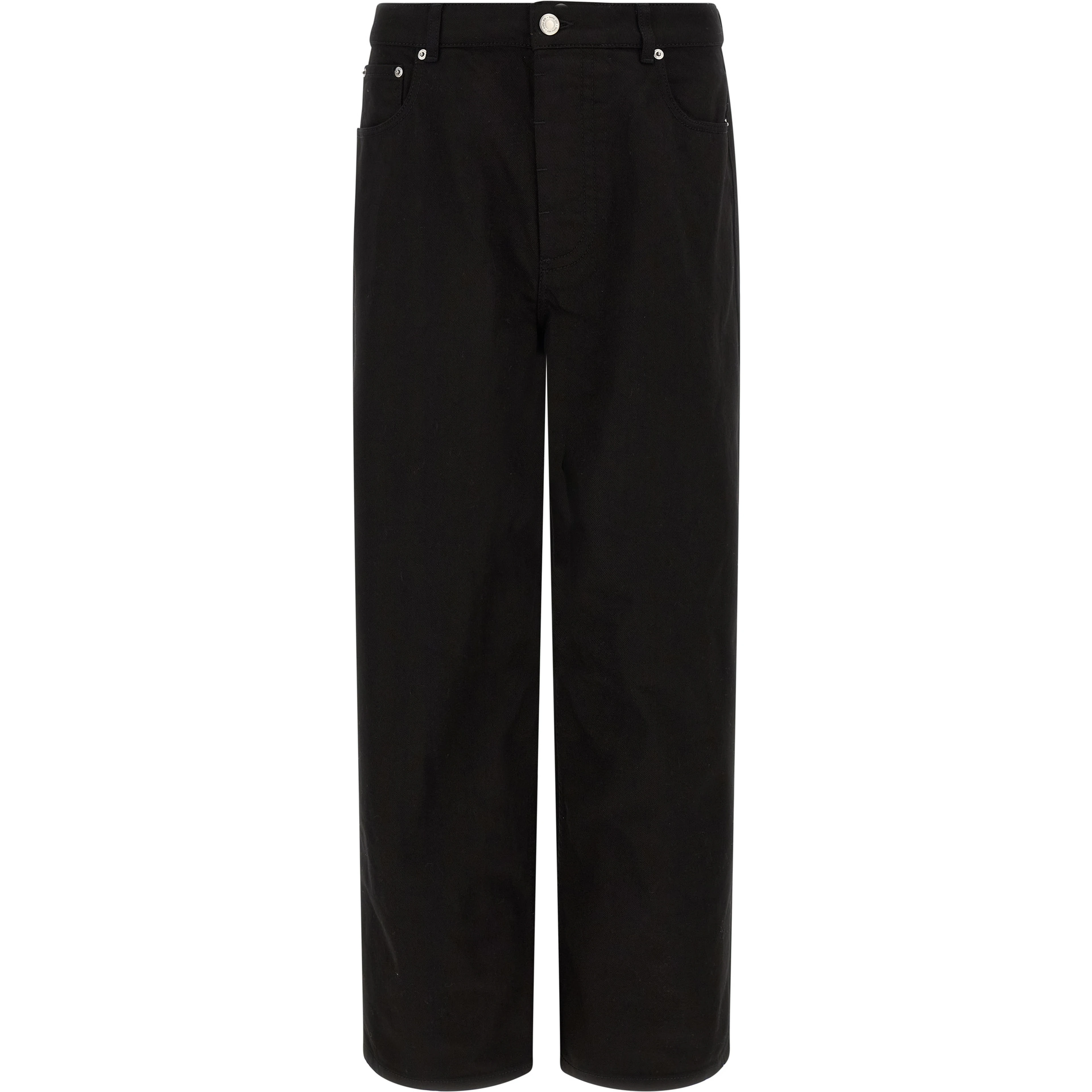 Black Cotton Relaxed Fit Jeans