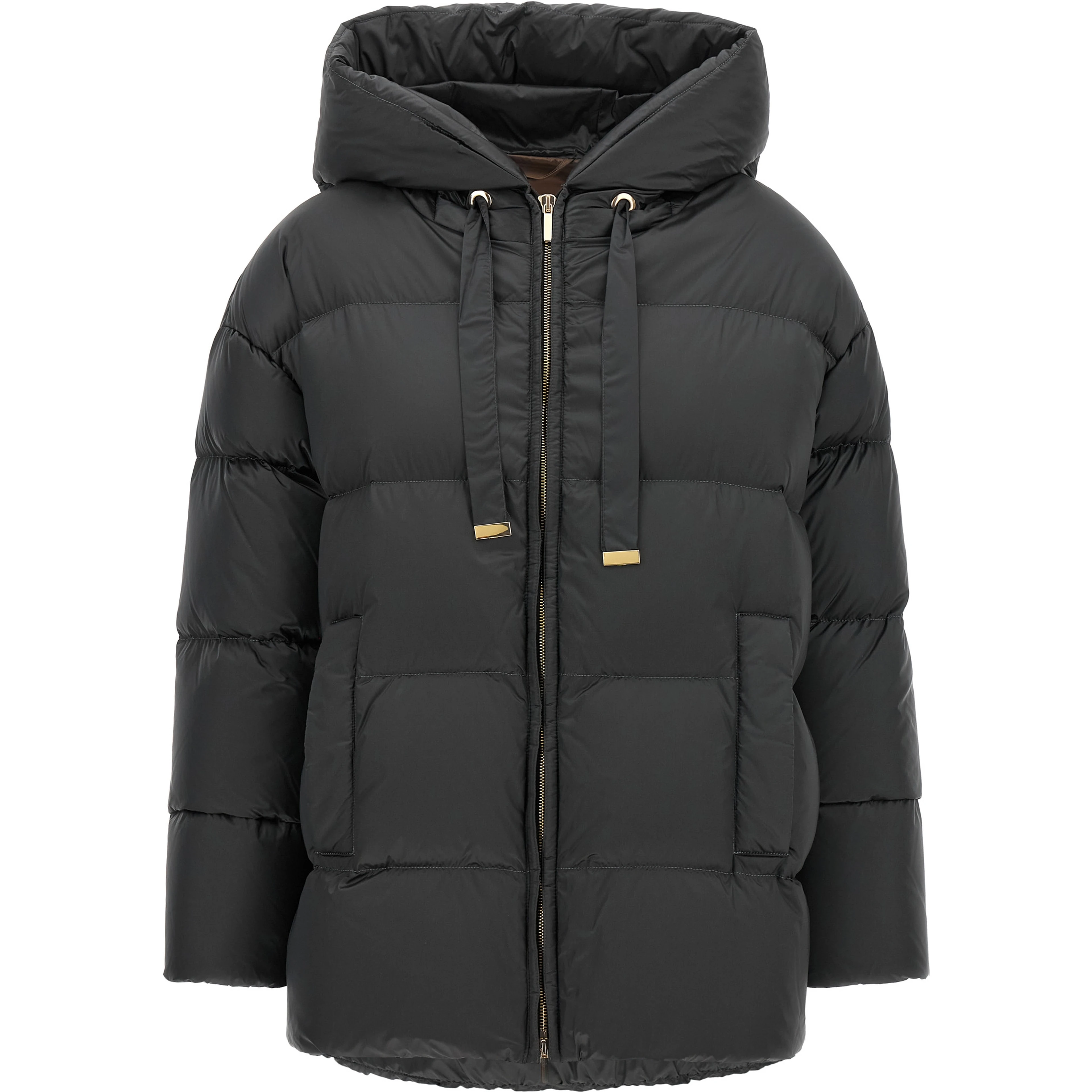 Gray Polyamide Full-Length Jacket