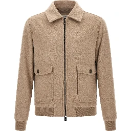 Beige Wool Full-Length Jacket