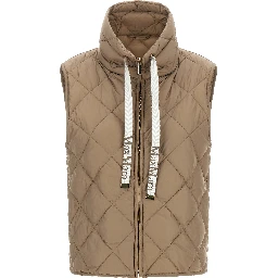 Beige Polyamide Sleeveless Jacket