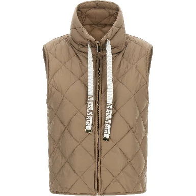 Beige Polyamide Sleeveless Jacket