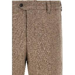 Beige Virgin Wool Casual Pants