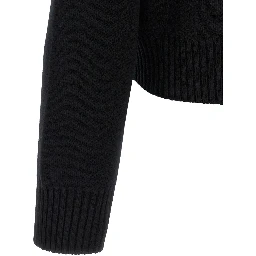 Black Virgin Wool Cardigan