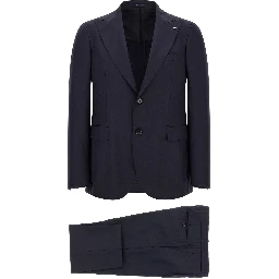 Blue Virgin Wool Two-Piece Suit