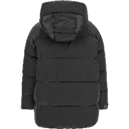 Gray Polyamide Full-Length Jacket