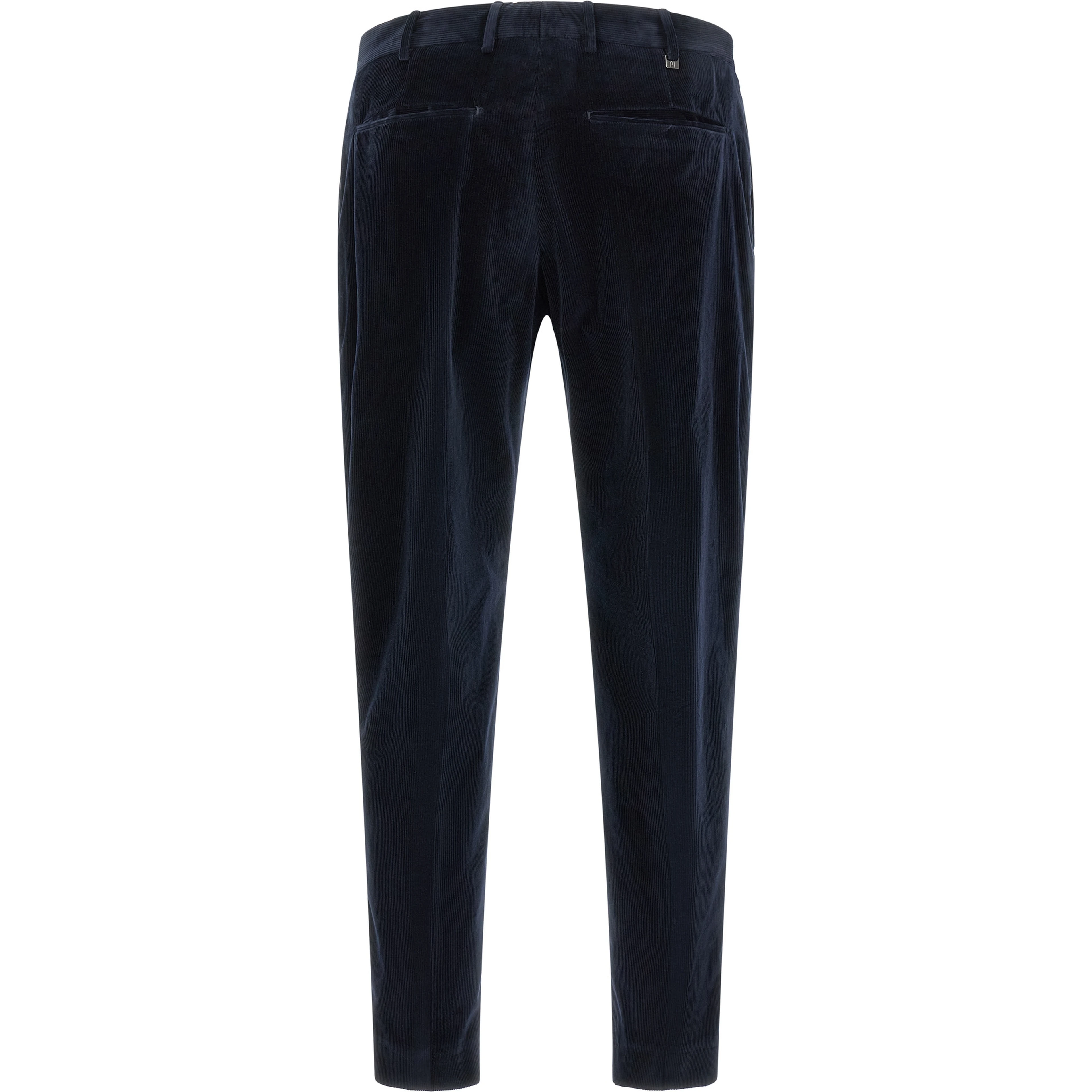Blue Cotton Casual Pants