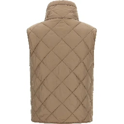 Beige Polyamide Sleeveless Jacket