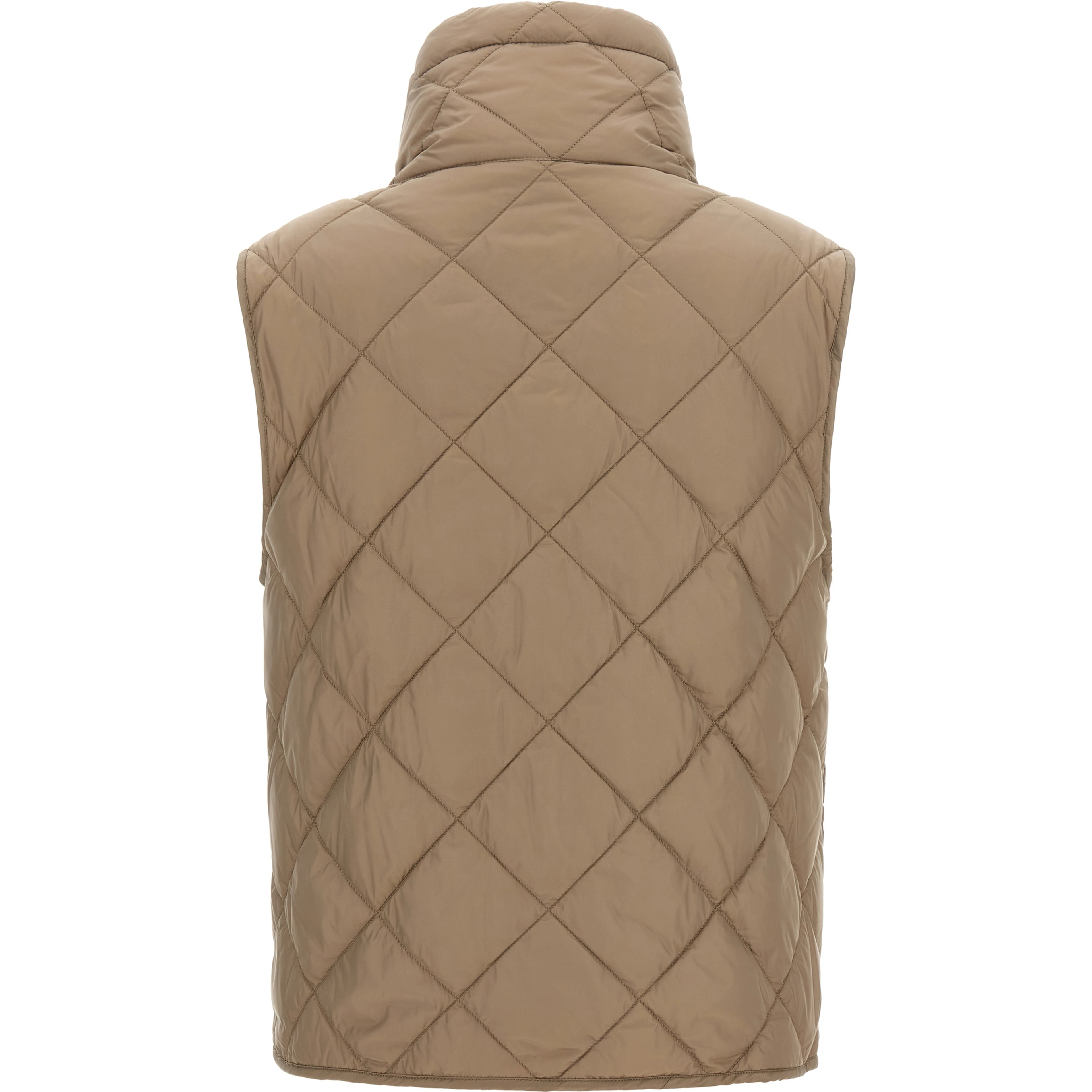 Beige Polyamide Sleeveless Jacket