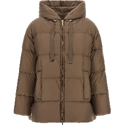 Brown Polyamide Full-Length Jacket