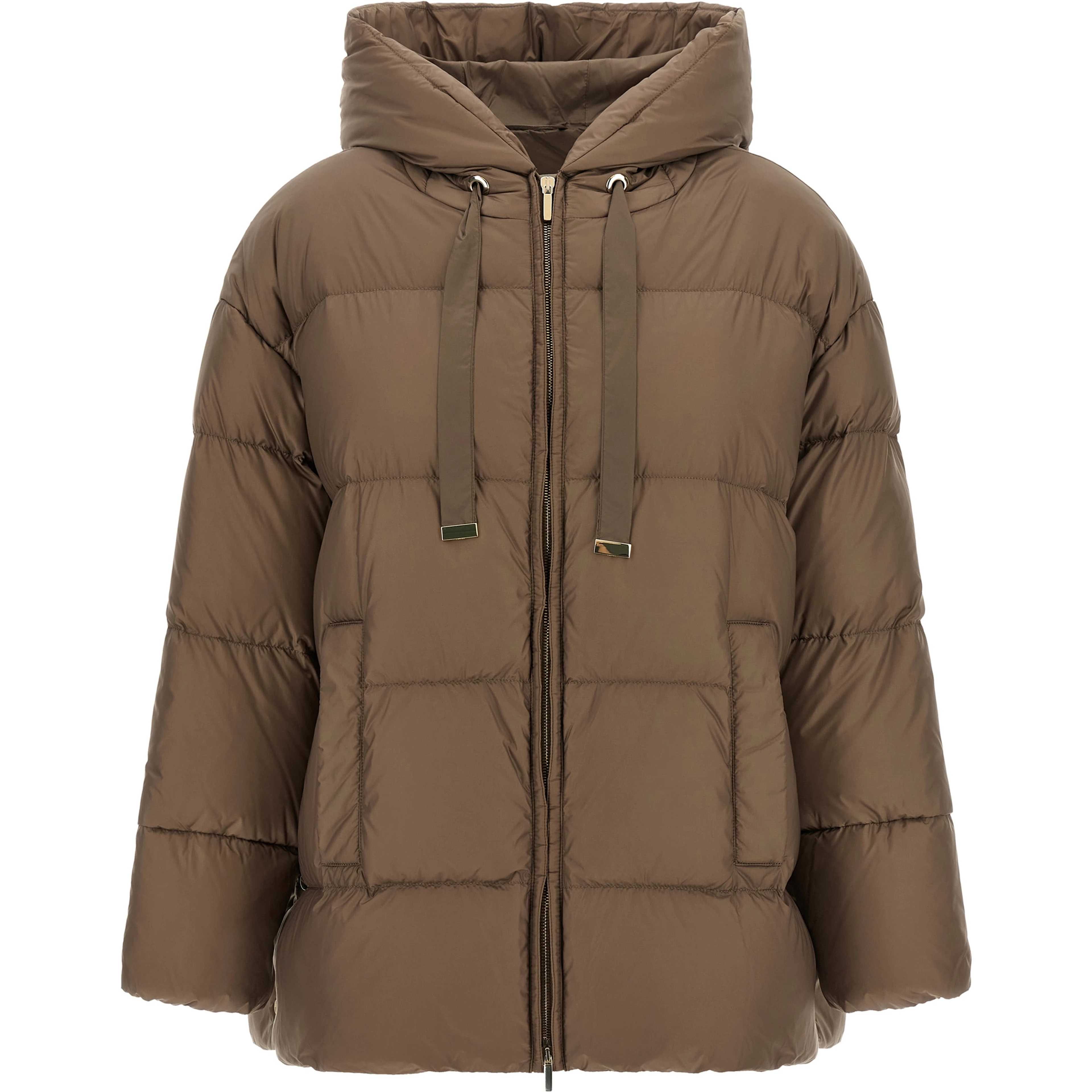Brown Polyamide Full-Length Jacket