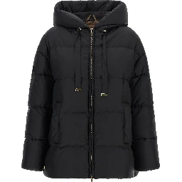 Black Polyamide Full-Length Jacket