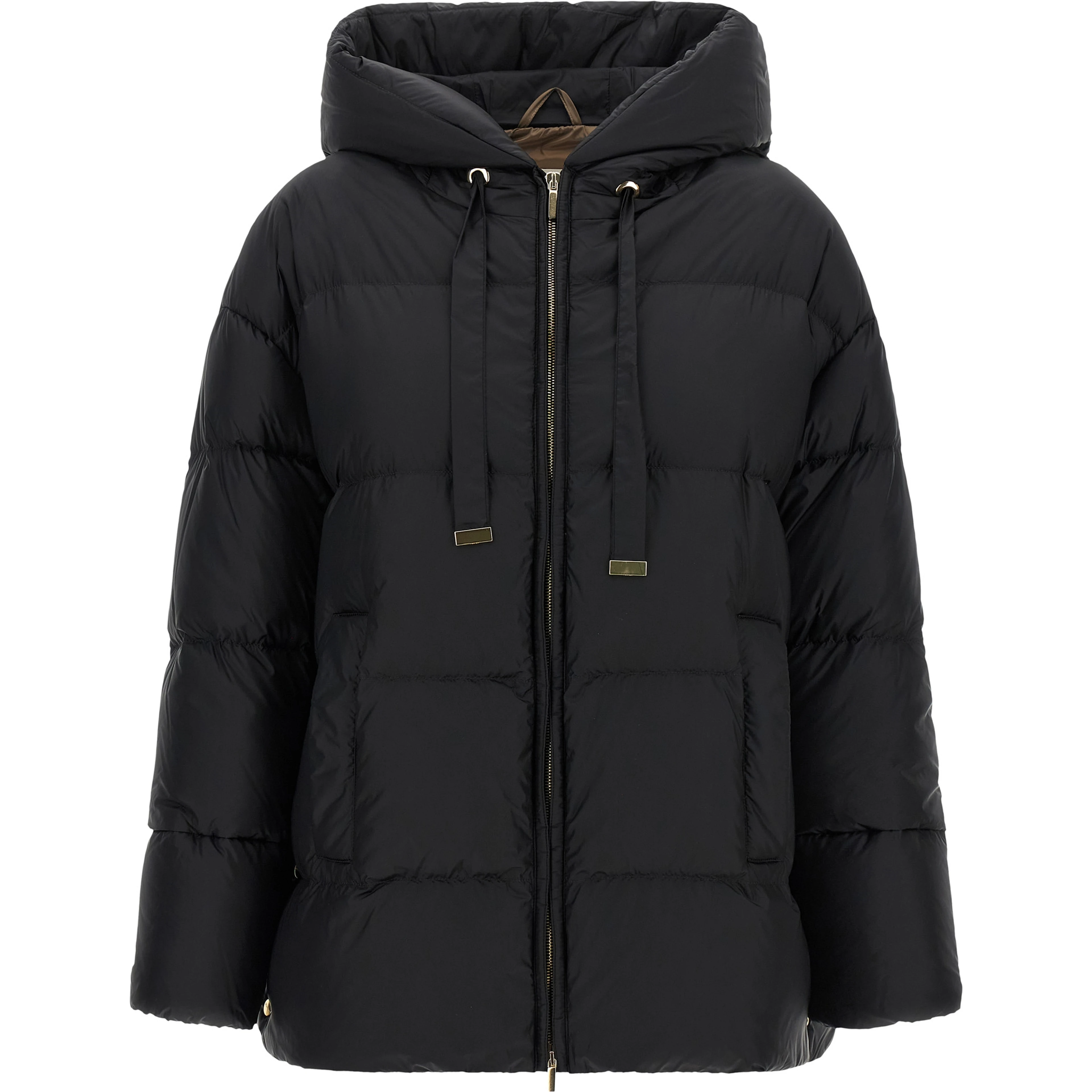 Black Polyamide Full-Length Jacket