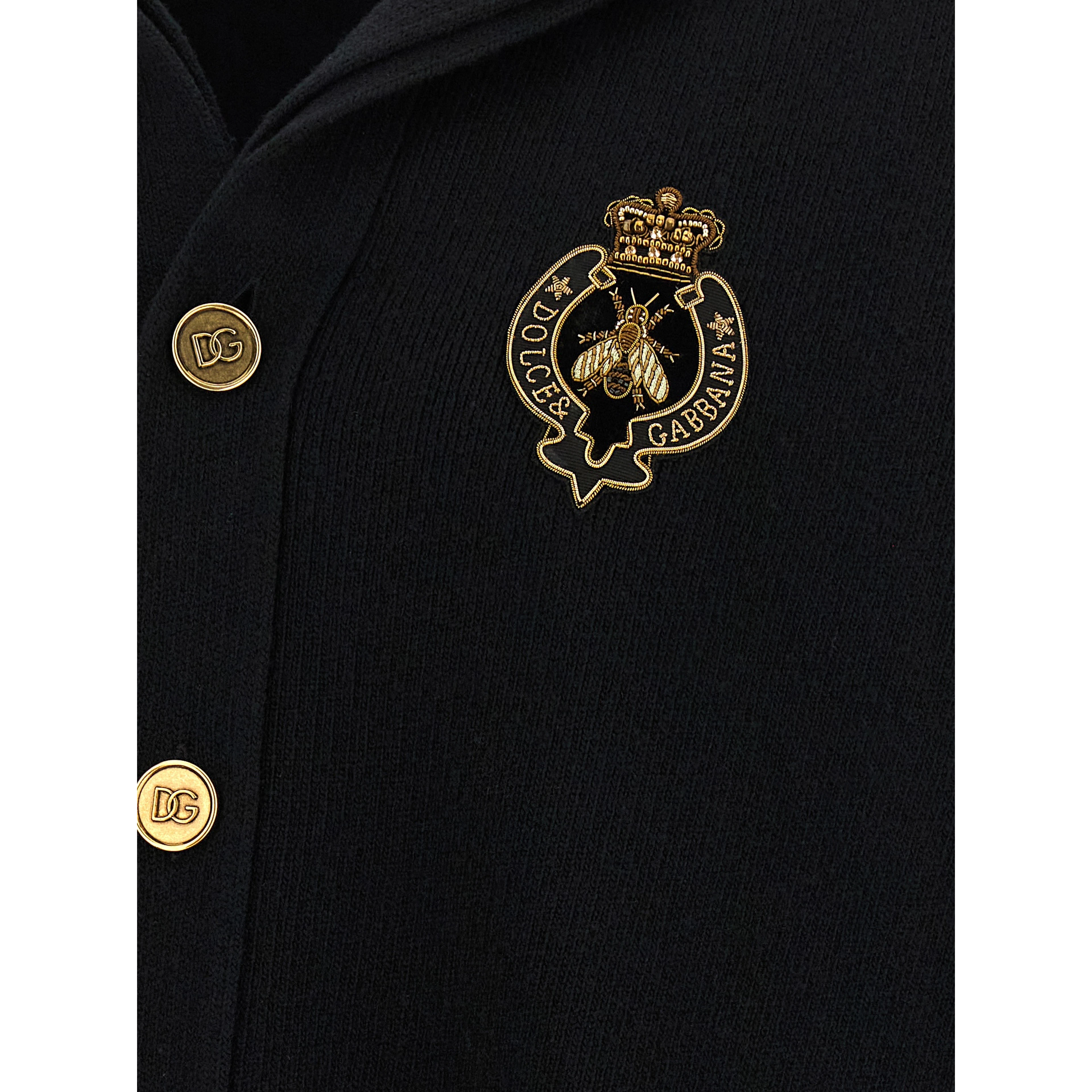 Black Virgin Wool Cardigan