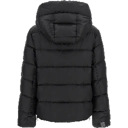 Black Polyester Full-Length Jacket