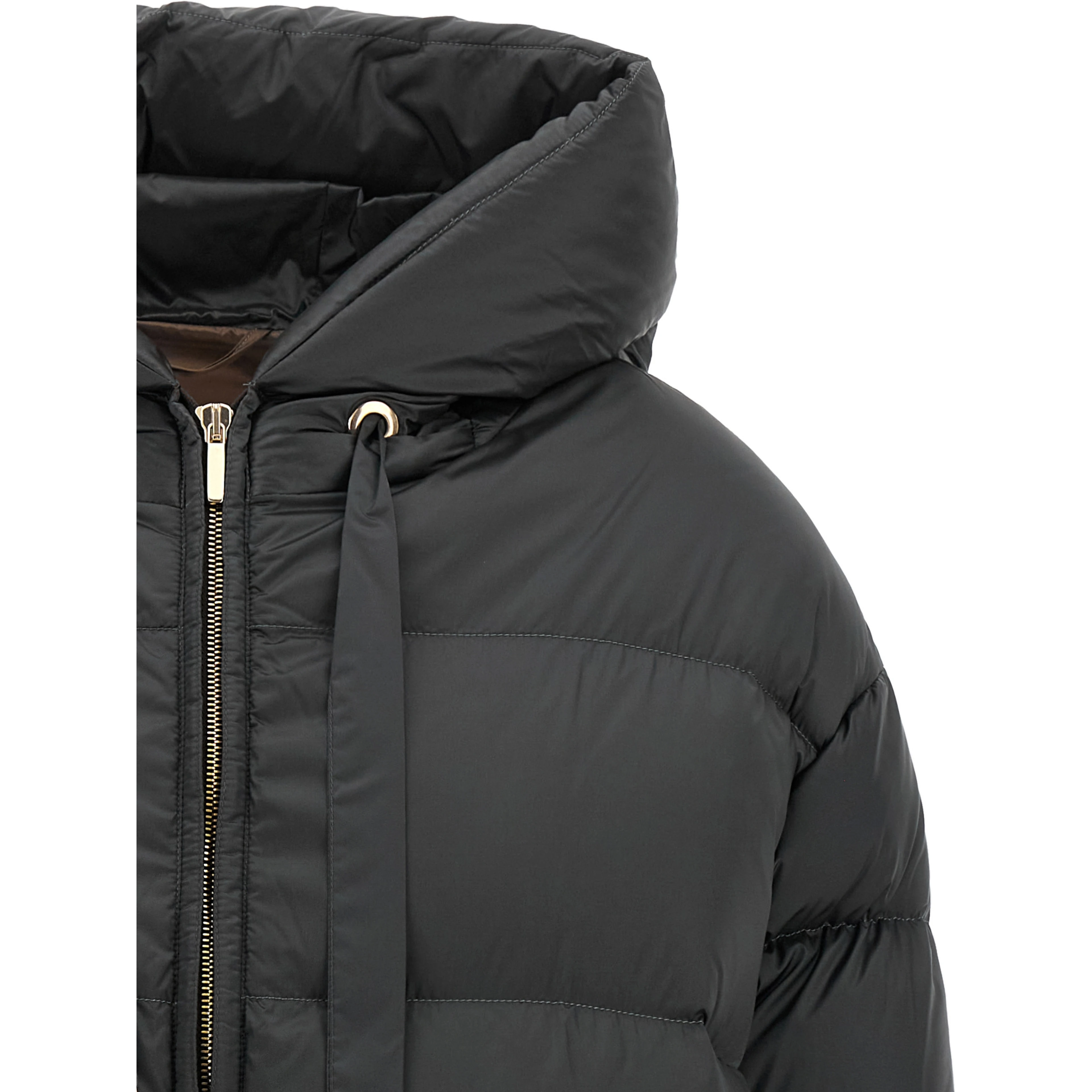 Gray Polyamide Full-Length Jacket