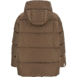 Brown Polyamide Full-Length Jacket