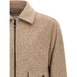 Beige Wool Full-Length Jacket