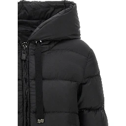Black Polyester Full-Length Jacket