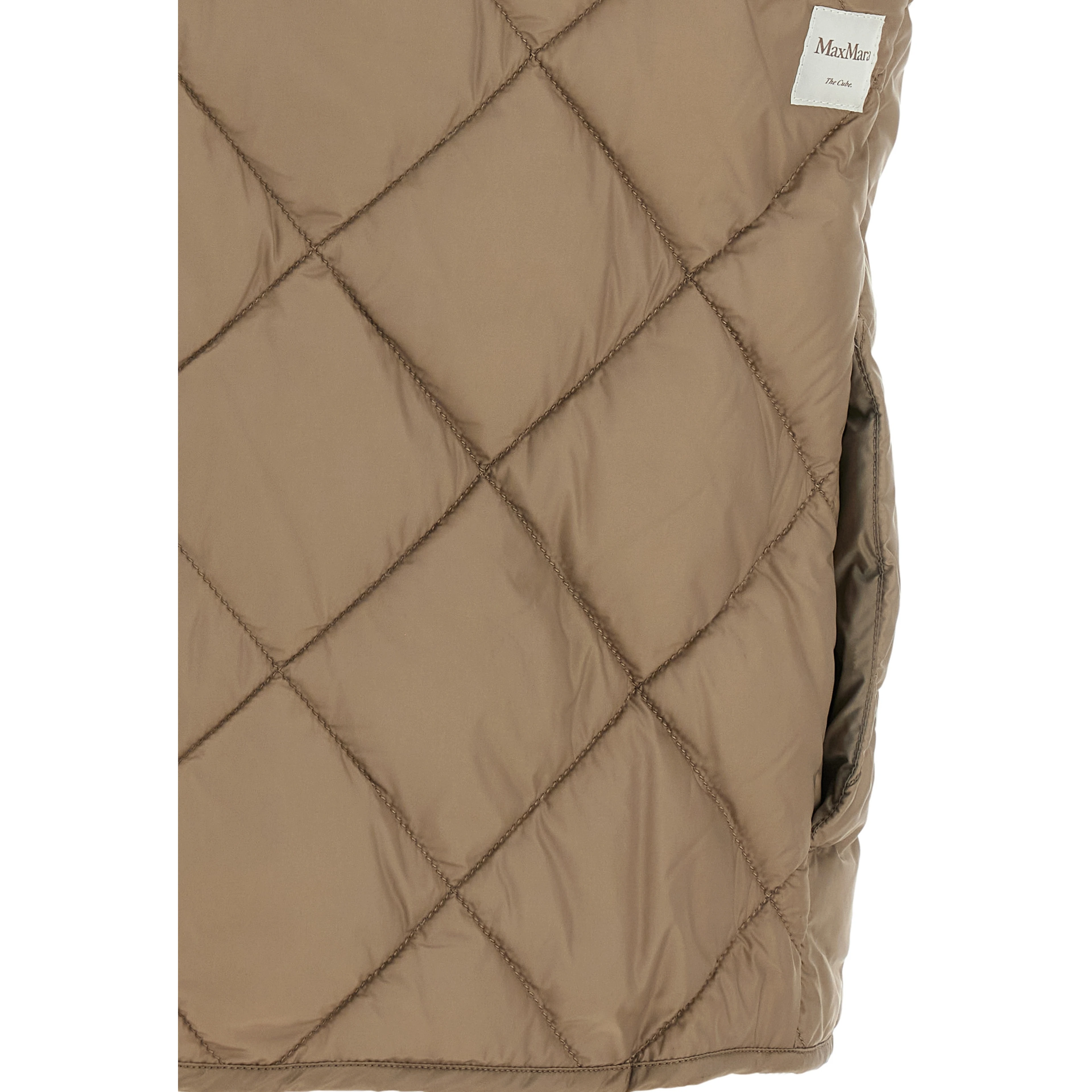 Beige Polyamide Sleeveless Jacket