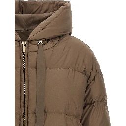 Brown Polyamide Full-Length Jacket