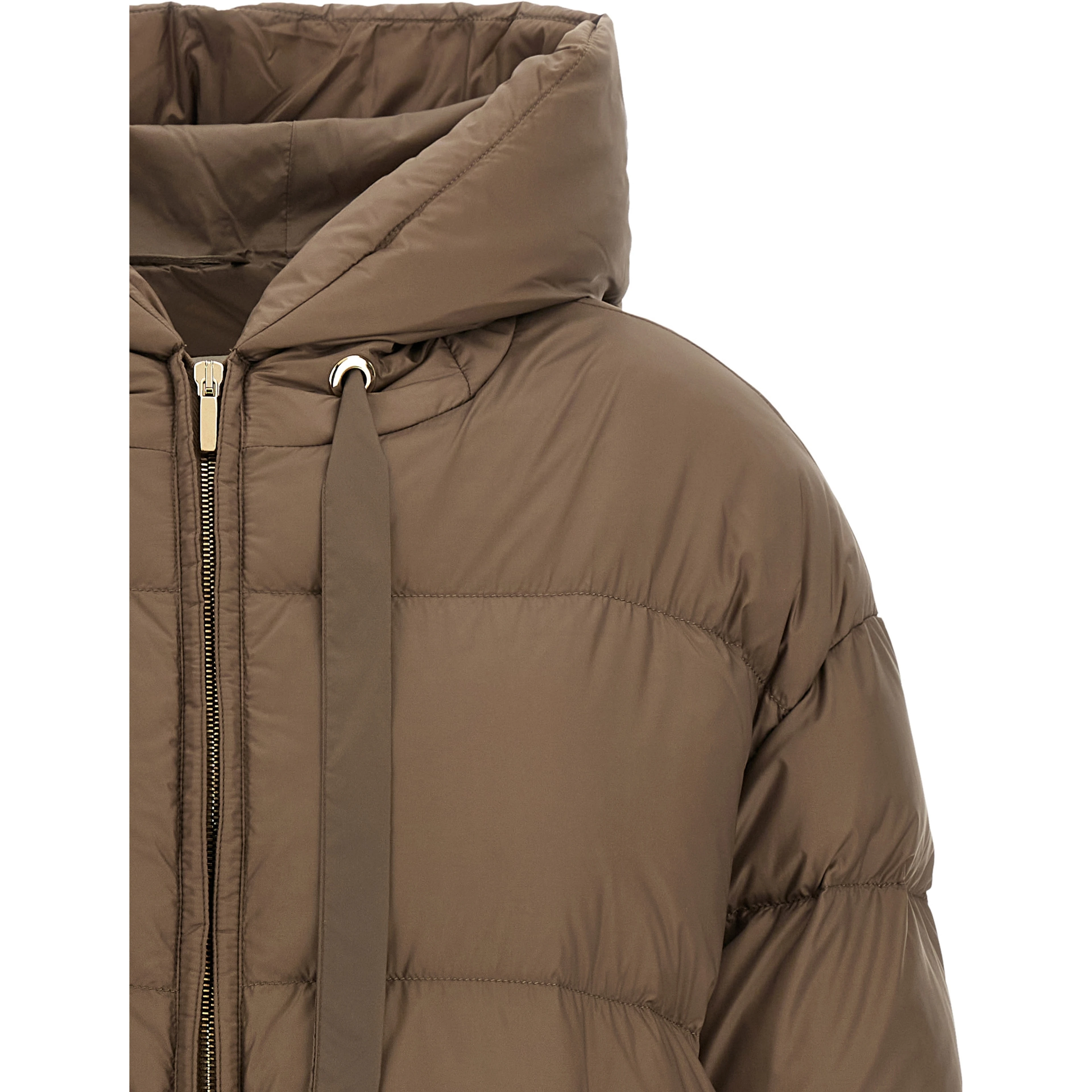 Brown Polyamide Full-Length Jacket