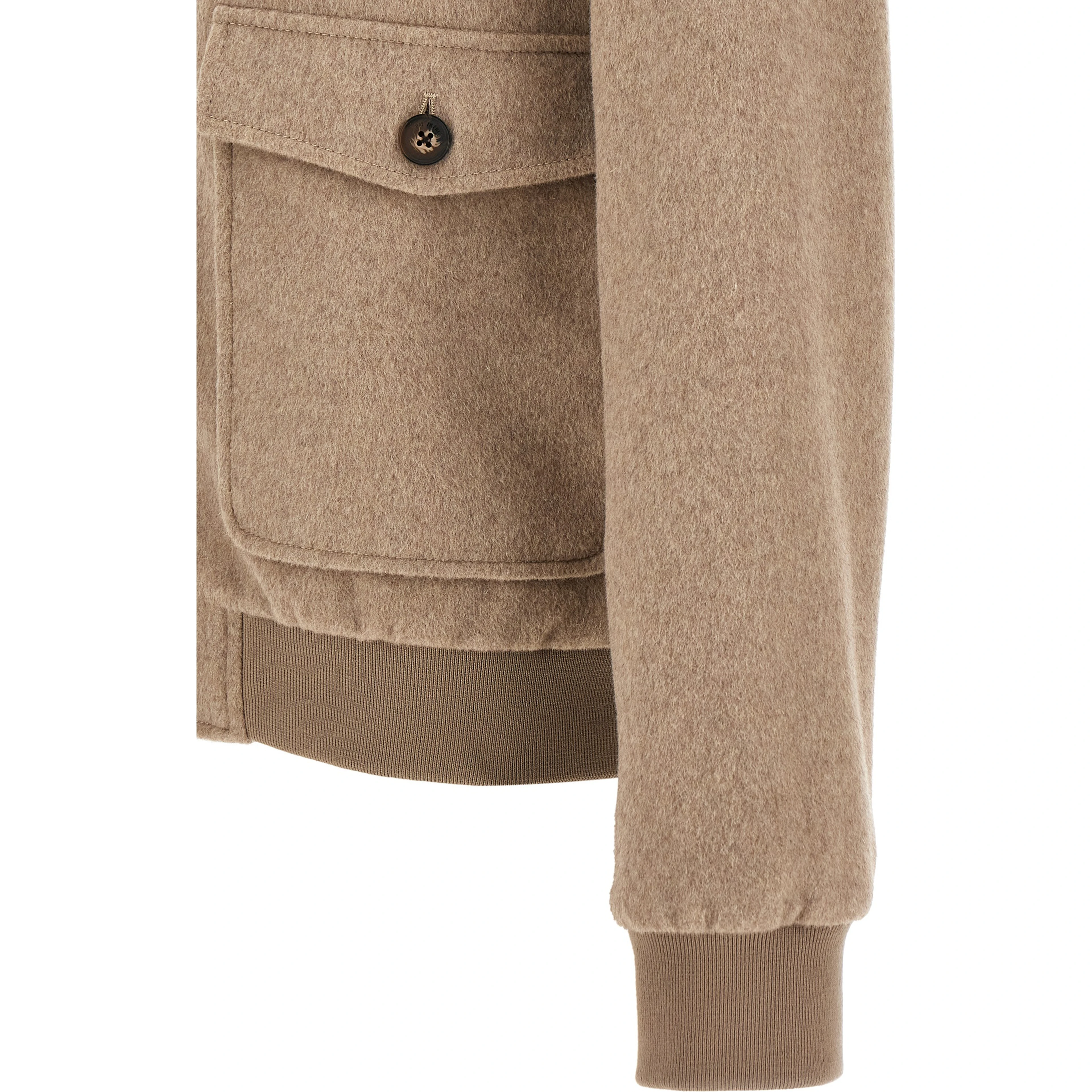 Beige Wool Full-Length Jacket