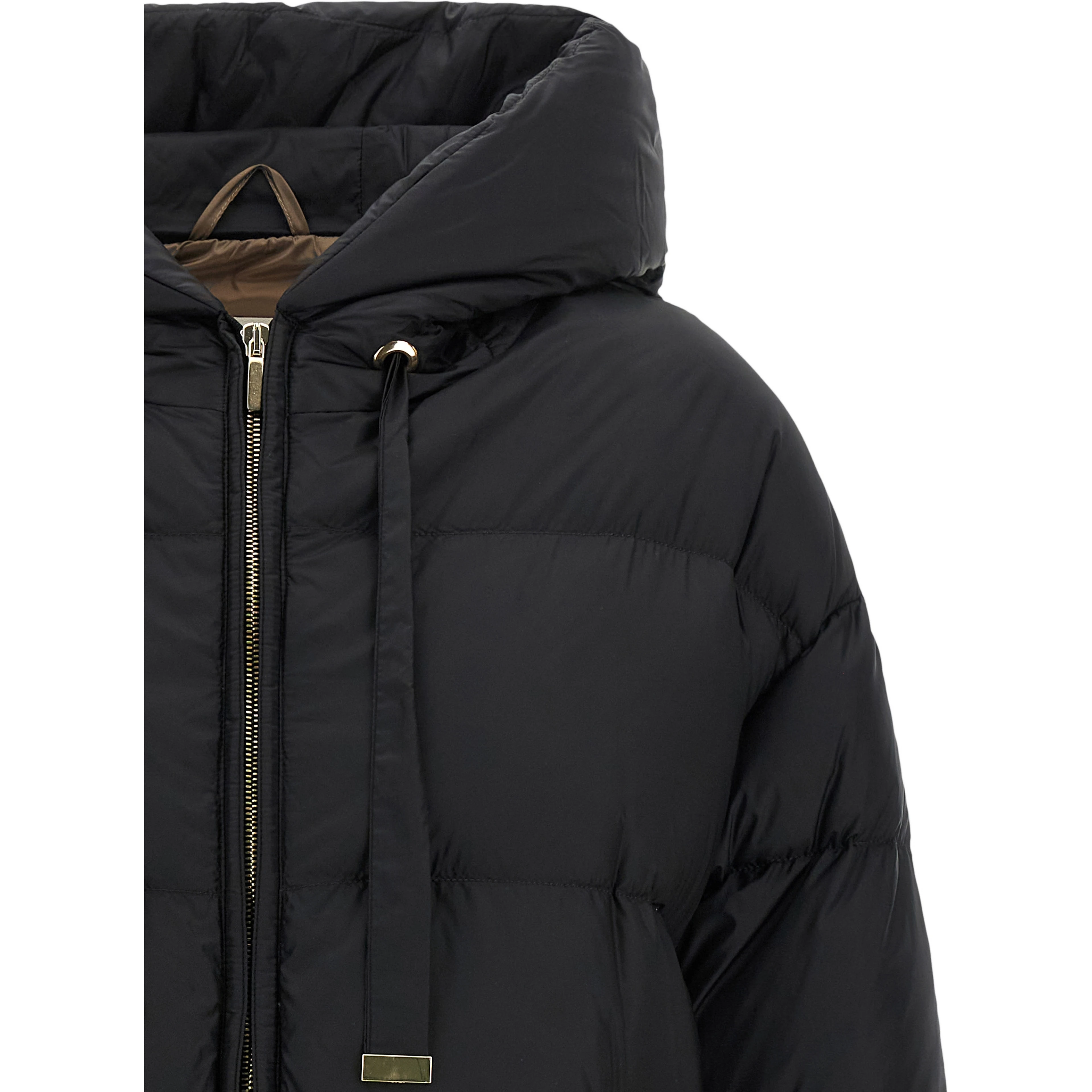 Black Polyamide Full-Length Jacket