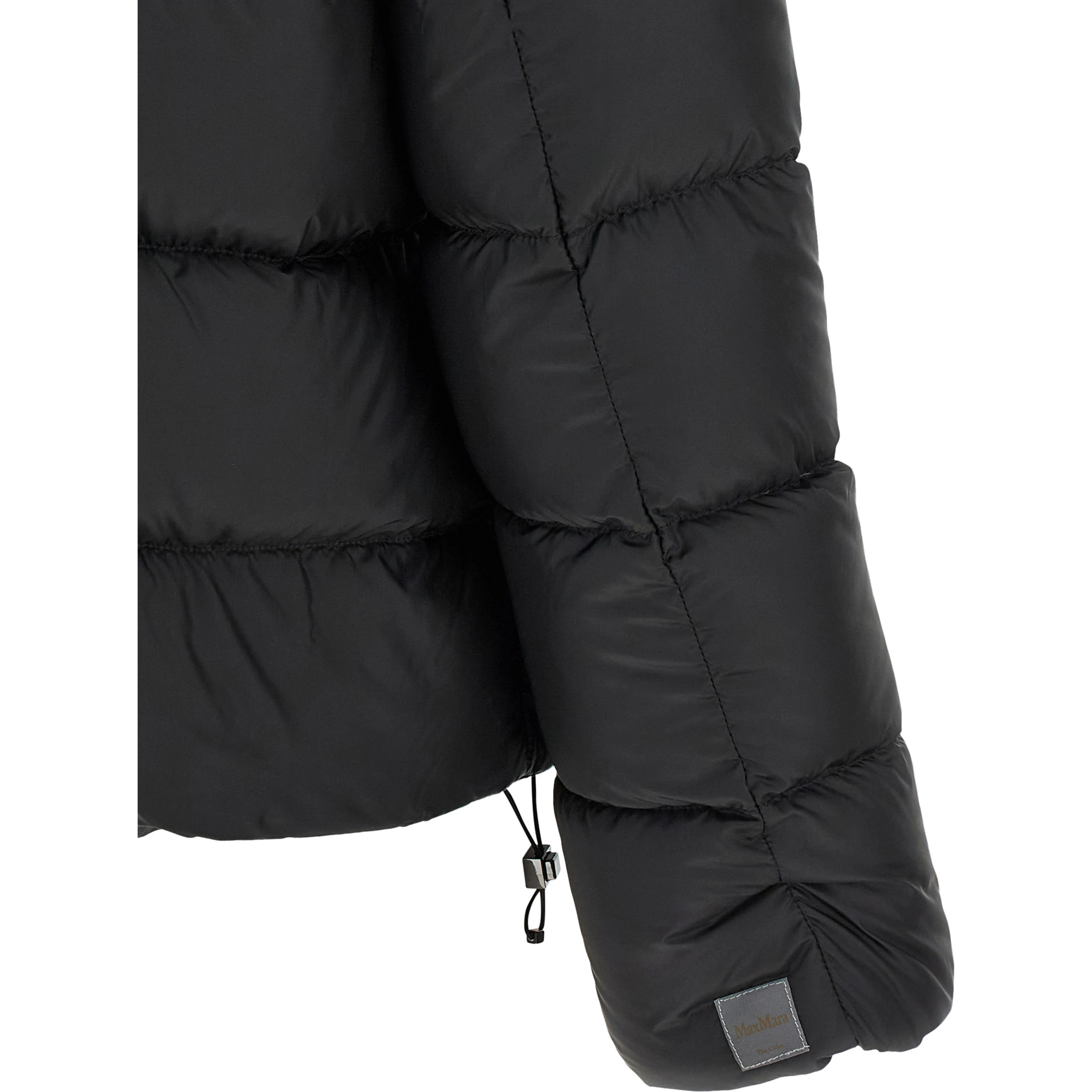 Black Polyester Full-Length Jacket