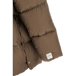 Brown Polyamide Full-Length Jacket