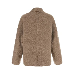 Beige Wool Full-Length Jacket