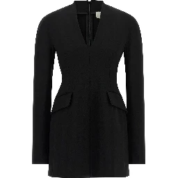 Black Viscose Short Dress