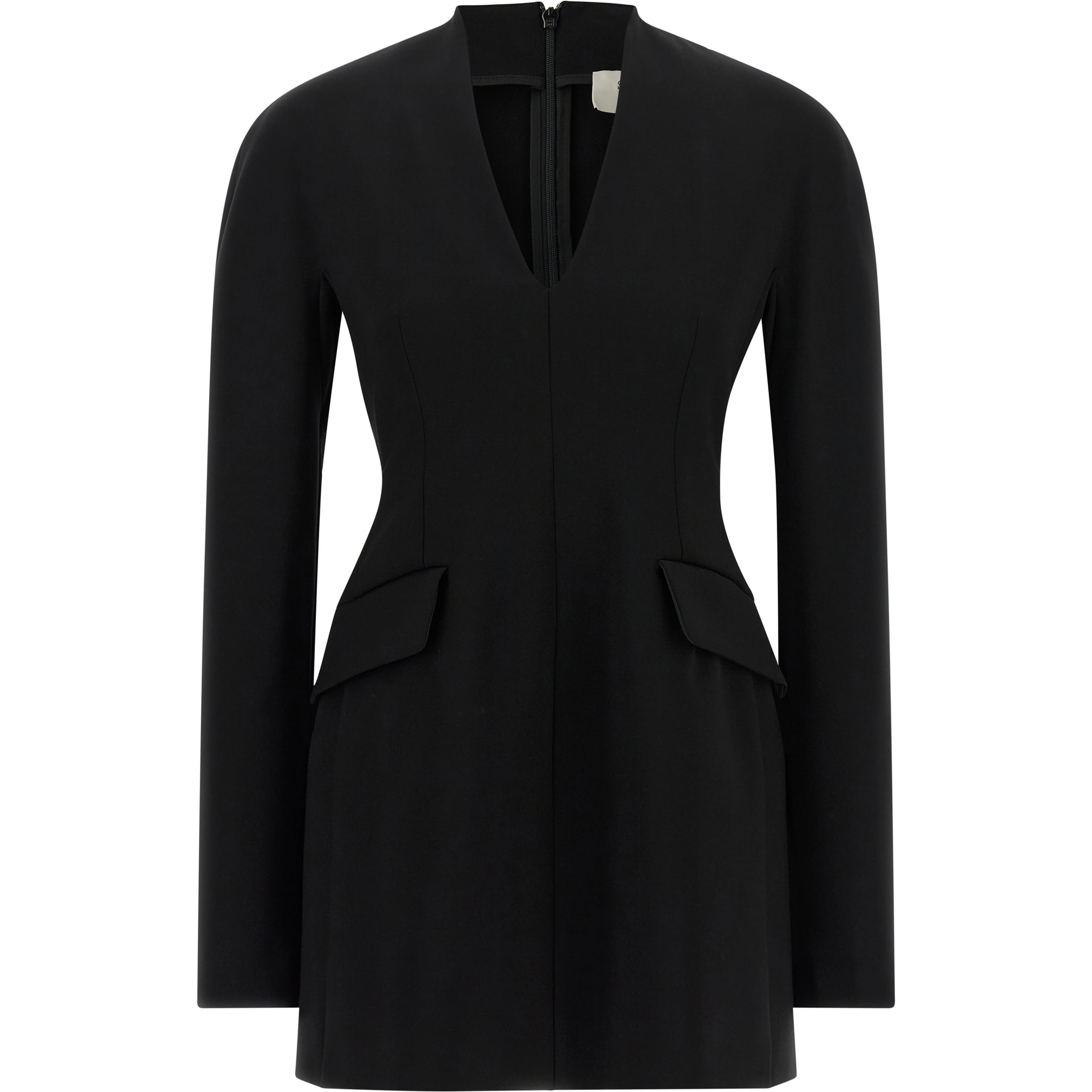 Black Viscose Short Dress