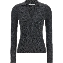 Gray Cashmere Polo Shirt