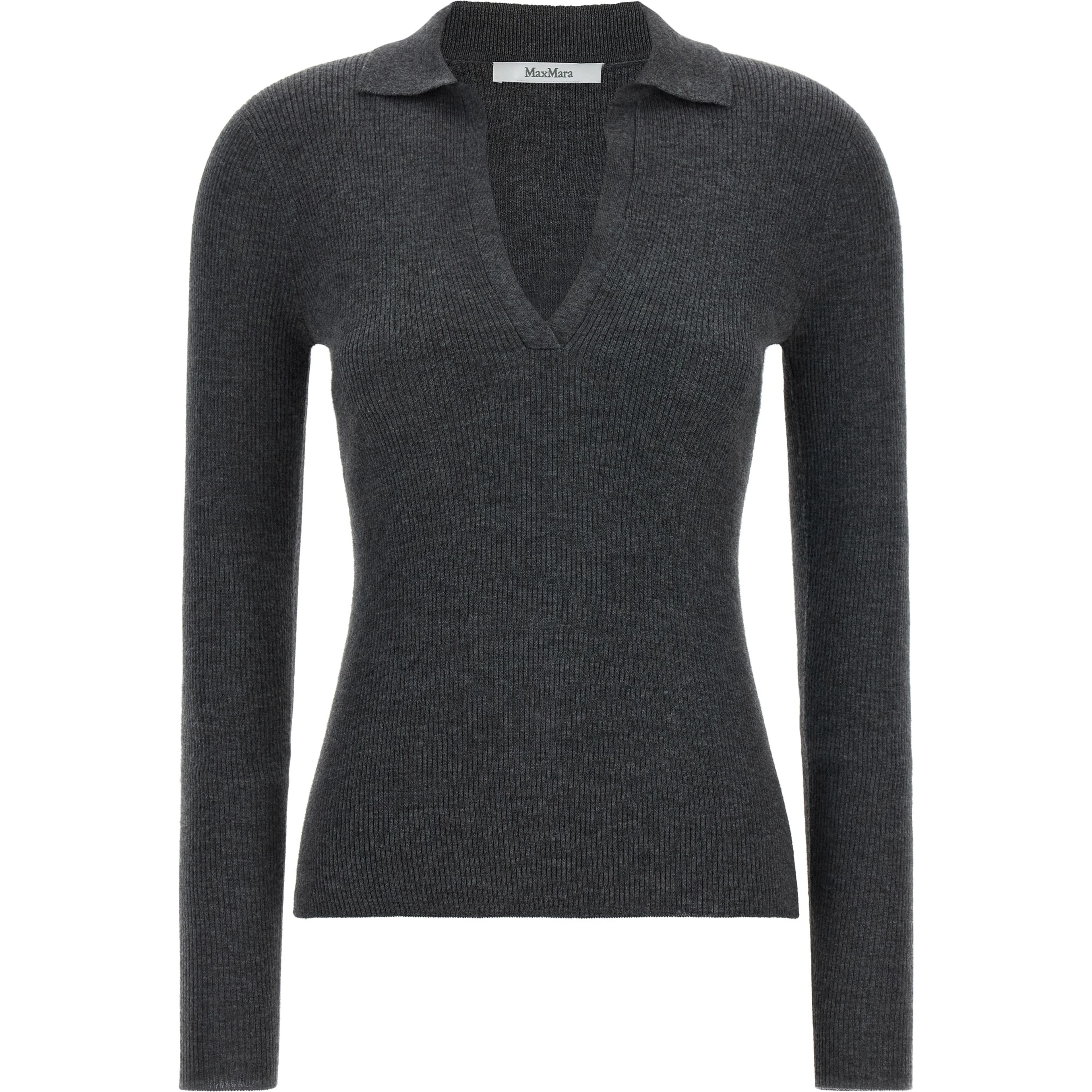 Gray Cashmere Polo Shirt