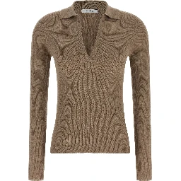 Beige Cashmere Polo Shirt