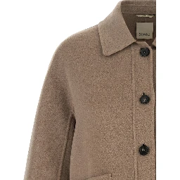 Beige Wool Full-Length Jacket