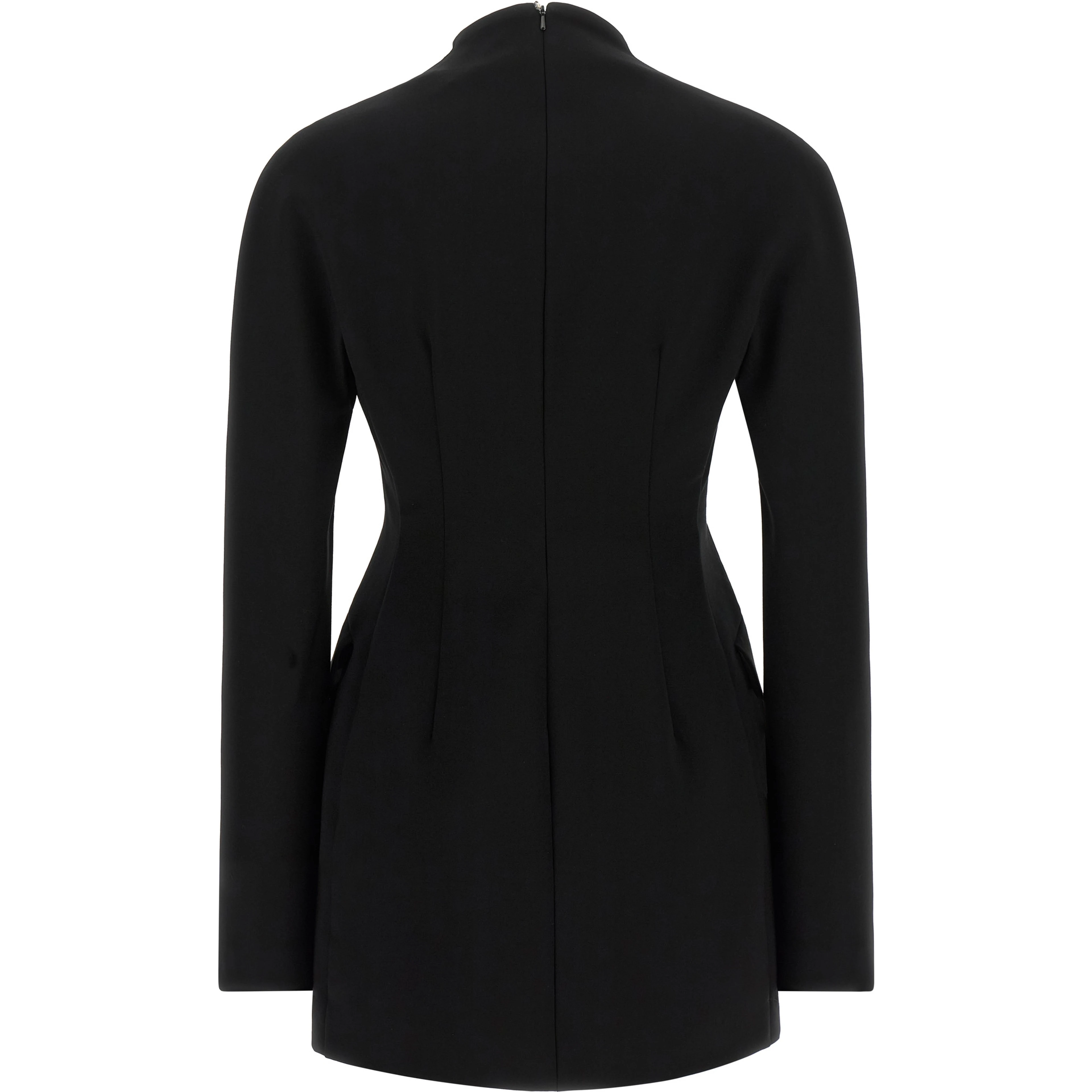 Black Viscose Short Dress