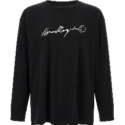 Black Cotton Long Sleeve T-Shirt
